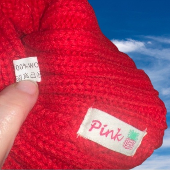 Pink Pineapple, kids’/teens’ 100% wool, knit beanie - Picture 3 of 4